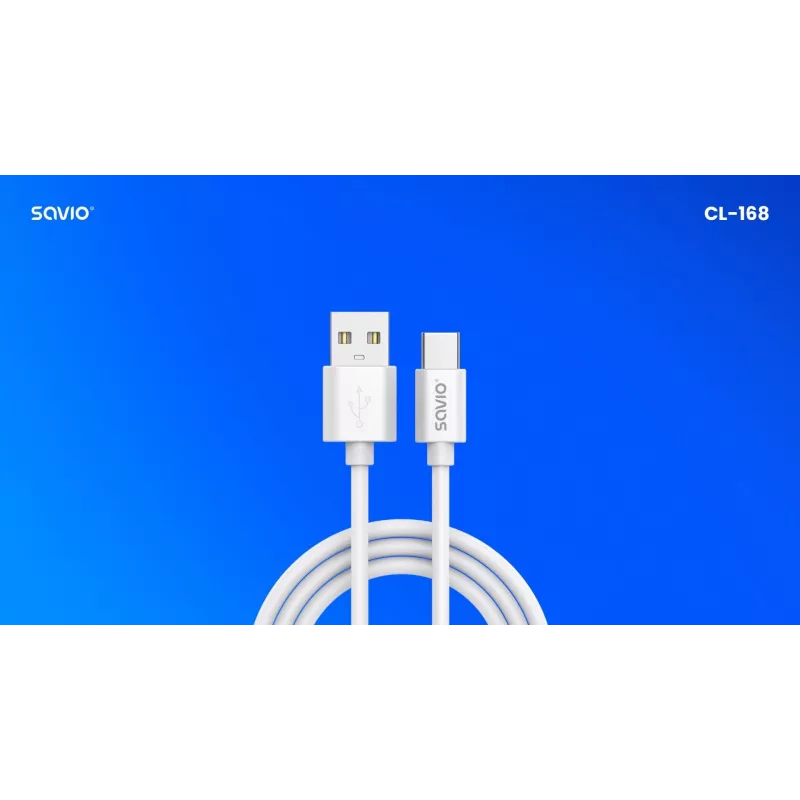 USB 2.0 kaabel SAVIO CL-168, USB A (isane) USB C-le (isane), 3 m, valge