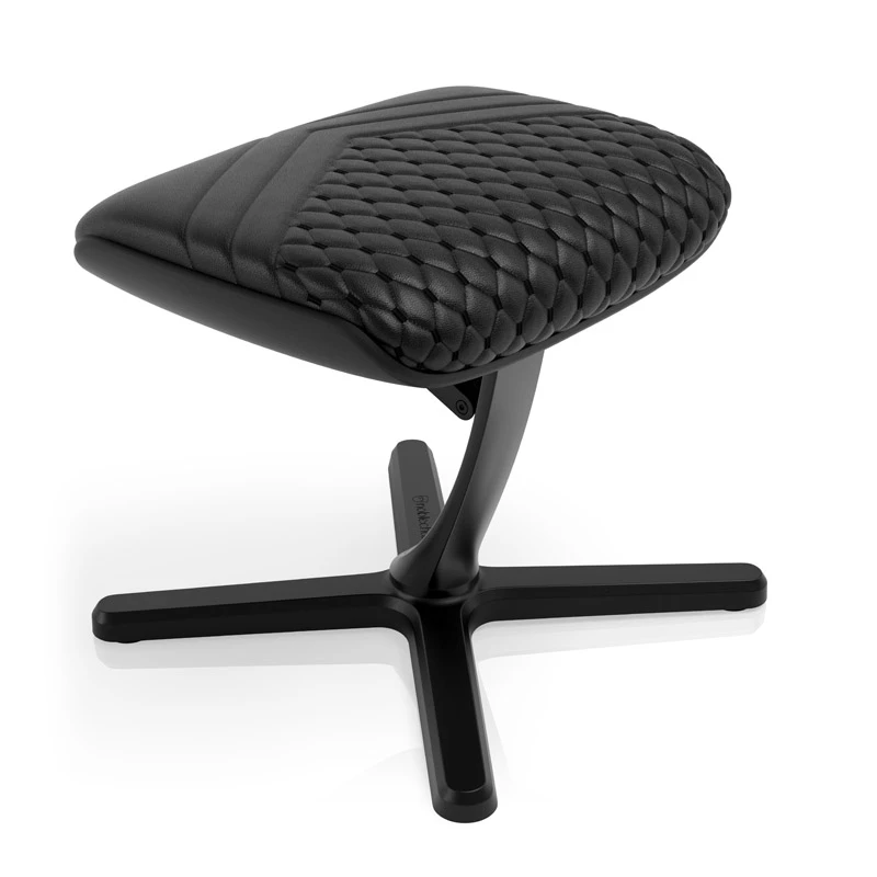 Jalatoe noblechairs NBL-FR-RL-BLK — must, ehtne nahk, alumiiniumraam, 490×400×450 mm, kaldenurk 0–45°