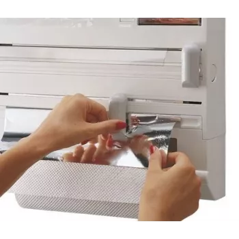Seinale kinnitatav paberrätihoidja Leifheit 25723 — valge, ühe rulli jaoks