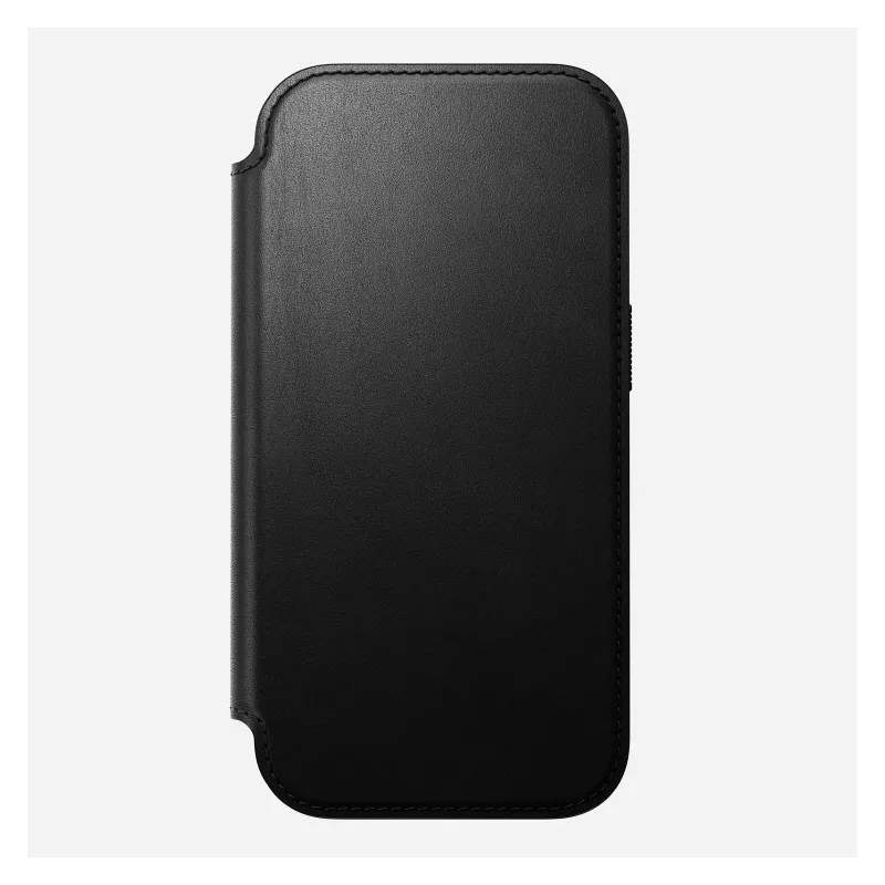 Mobiiltelefoni nahast foliokaas Nomad Modern Leather Folio Cover iPhone 17 Pro jaoks, 16 cm (6,3 tolli), must, 4 kaarditaskuga