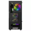 PC kuubikujuline korpus SAVIO Noctis Glass RGB — must, ATX/Micro-ATX, 210×410×450 mm, 3×120 mm esiventilaatorid
