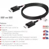 CLUB3D DisplayPort 2.1 Bi-Directional VESA DP80 Certified kaabel 4K240Hz, 8K60Hz or 10K30Hz M/M 1.2m/3.94ft