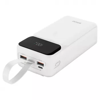 Akupank SAVIO BA-11 liitiumioon 3000 mAh, 3,7 V, USB-C x2, valge