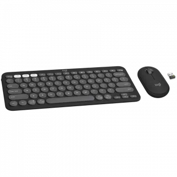 Logitech Pebble 2 Combo klaviatuur ja hiir kaasas RF-juhtmevaba + Bluetooth QWERTY taani - soome - norra - rootsi grafiit (920-012257)