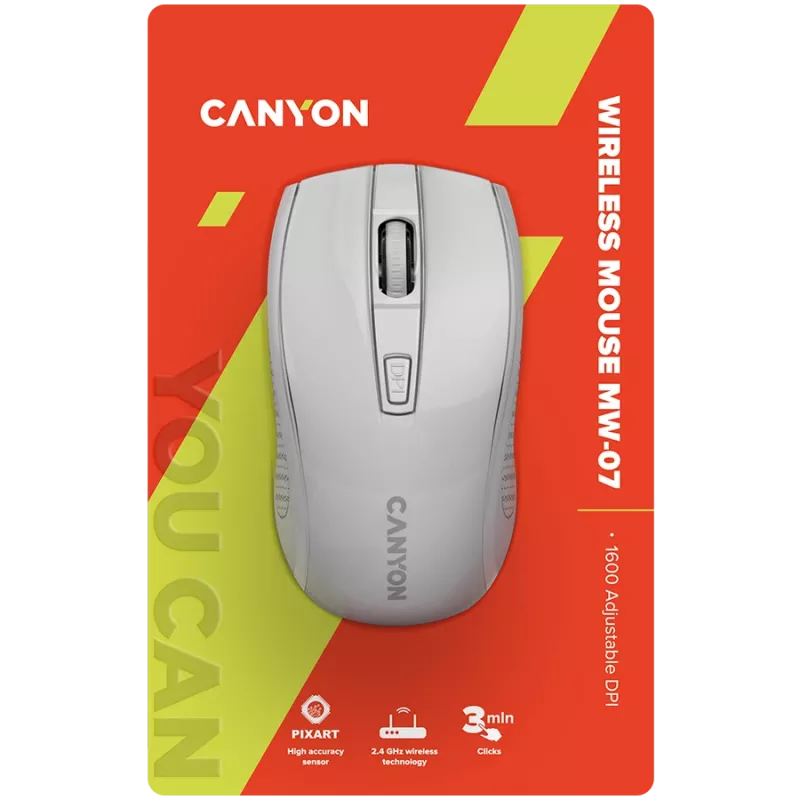 hiir Canyon MW-7 Paremakäeline RF juhtmevaba optiline 1600 DPI