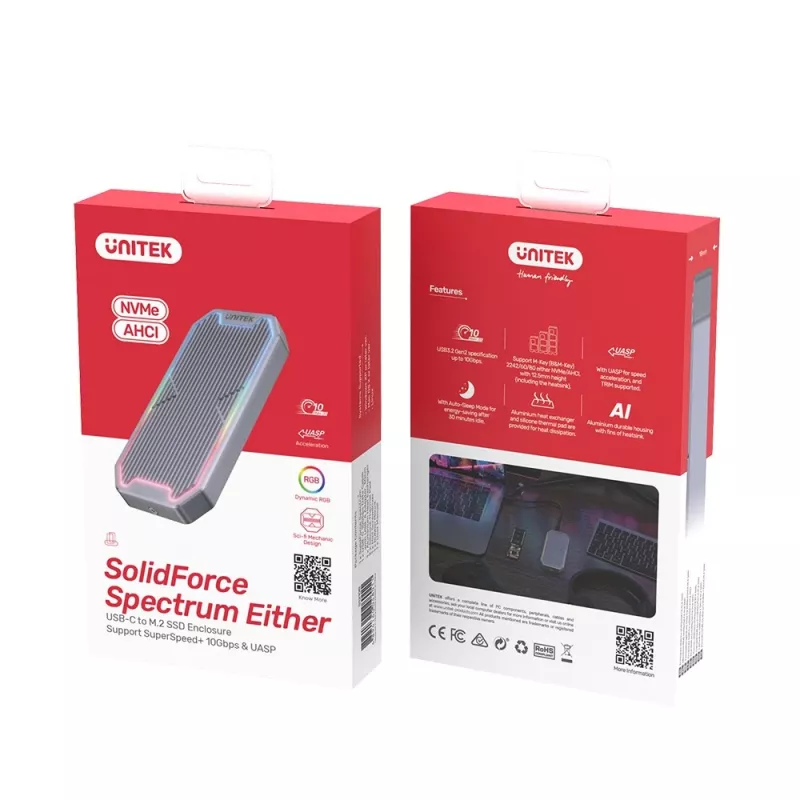 UNITEK SolidForce Spectrum SSD korpus hall M.2