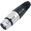 XLR 5-kontaktiline pistik Omnitronic 30208425, must, 5-kontaktiline emane paneeli-/liinipistik