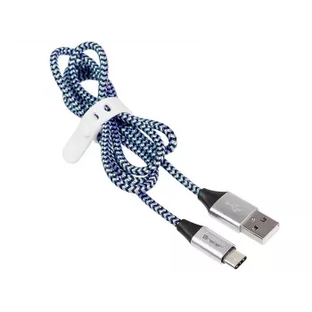 Tracer TRAKBK46266 USB-kaabel USB 2.0 1 m USB C USB A Must Sinine Hõbedane