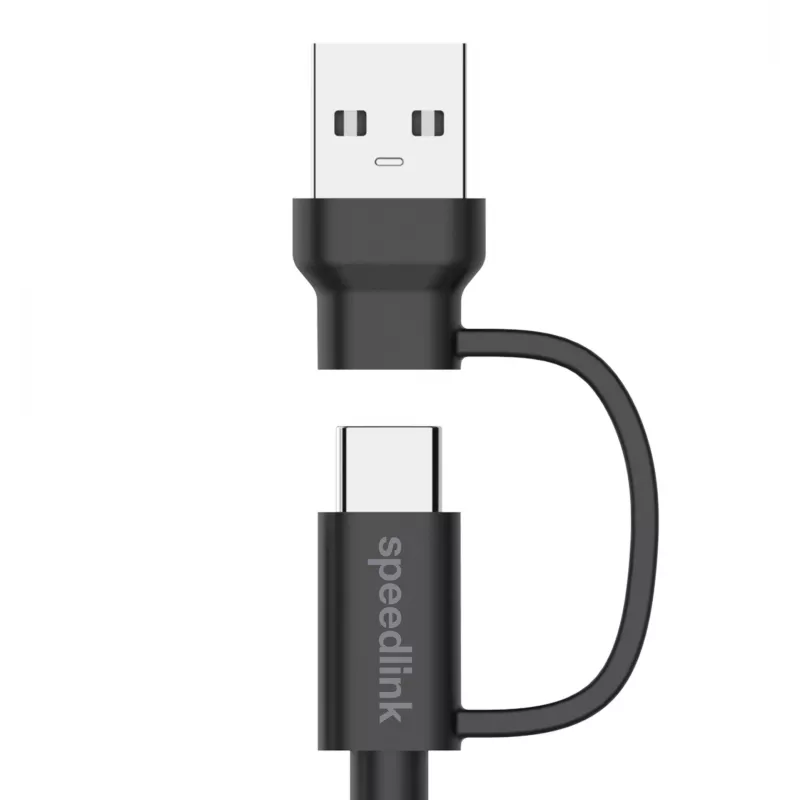 USB 3.2 Gen 1 (3.1 Gen 1) kaabel Speedlink SL-460101-BK, 3 m, USB A/USB C to USB C, must