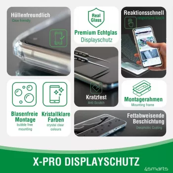 4smarts 360° stardikomplekt - kaitseümbris mobiiltelefonile - karastatud klaas (10 H)