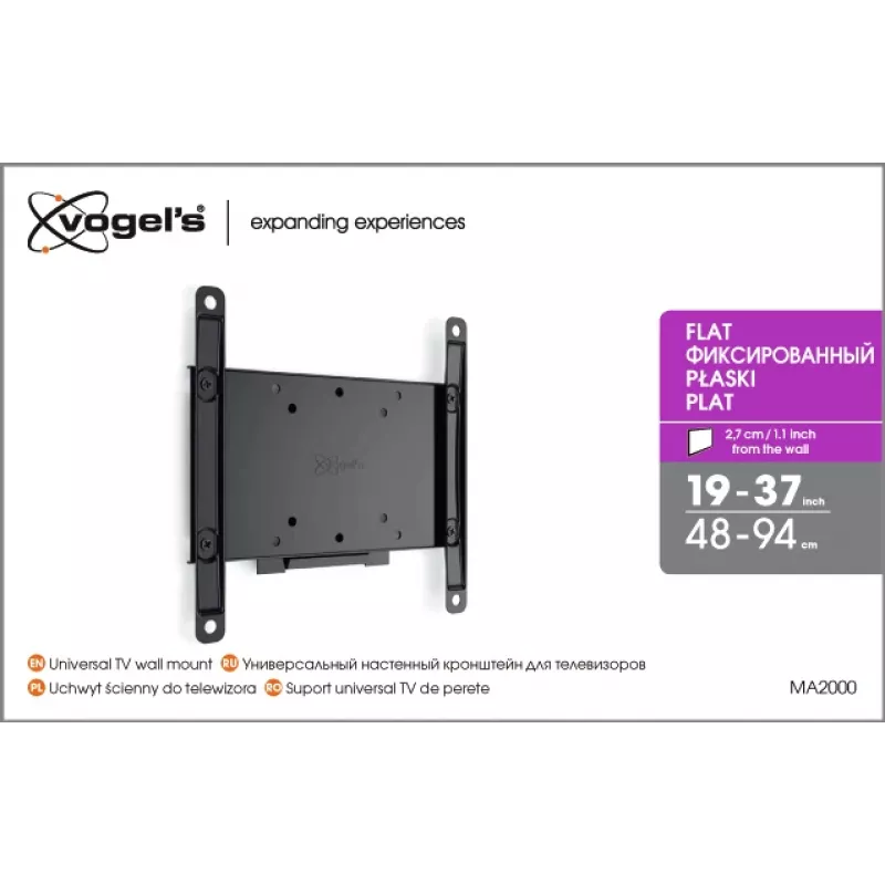 Vogels | Seinakinnitus | MA2000-A1 | Fikseeritud | 26-40 tolli | Maksimaalne kandevõime 30 kg | Must