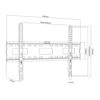 Seinakinnitusklamber MACLEAN MC-419 VESA 600x400 kuvadele kuni 45 kg