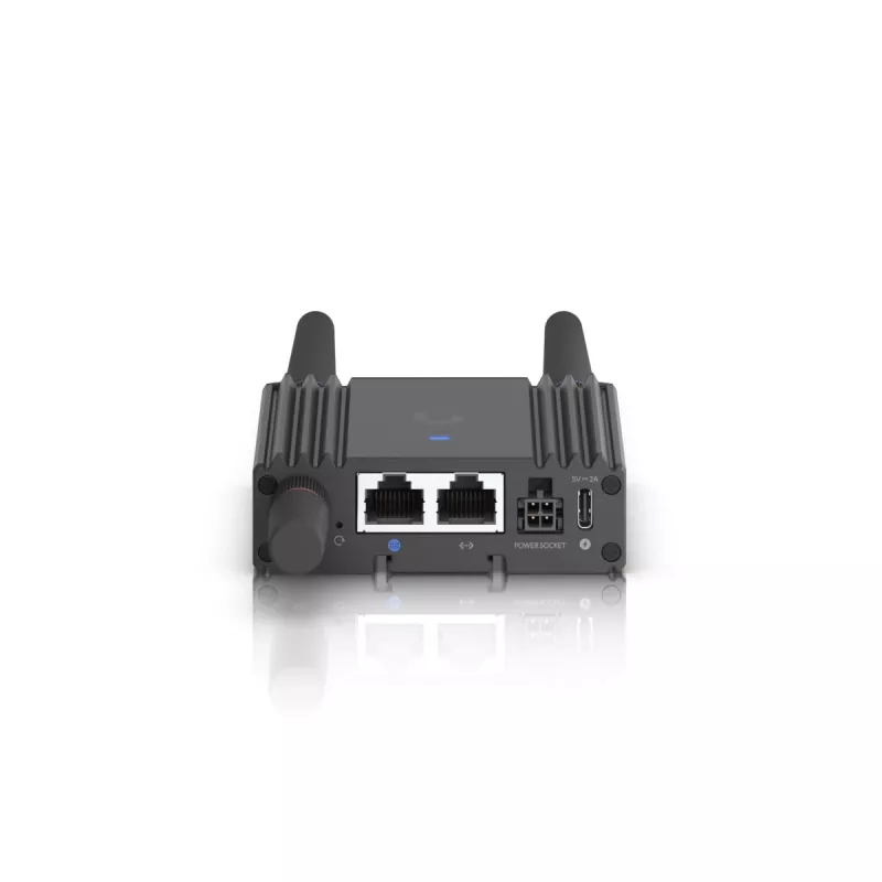 Mobiilsidevõrgu ruuter Ubiquiti UMR-Ultra — 4G LTE, NanoSIM, 2,4 GHz Wi‑Fi (802.11g), 2x RJ‑45, 3 välist SMA antenni, 5–30 V DC