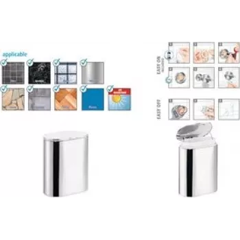 Kosmeetikajäätmete prügikast Tesa Elegaant Chrome roostevaba teras – kompaktne vannitoaprügikast, kroomitud viimistlus