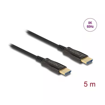 DeLOCK HDMI-kaabel 5 m Tüüp A Standard Isane Isane 48 Gbit/s Must