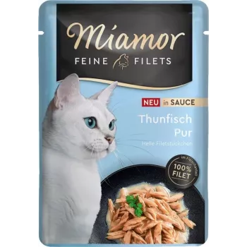 Märg kassitoit Miamor Fine Filets Tuunikala kastmes 100 g kotike, teraviljavaba, 83% niiskus
