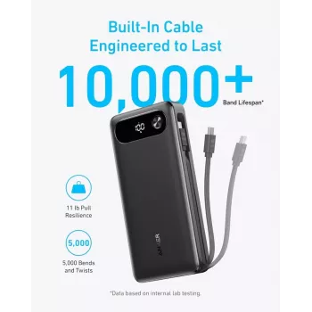 Kaasaskantav laadija Anker A1383011 — 20000 mAh, 1× USB-A + 1× USB-C, kokku 3,6 A, must