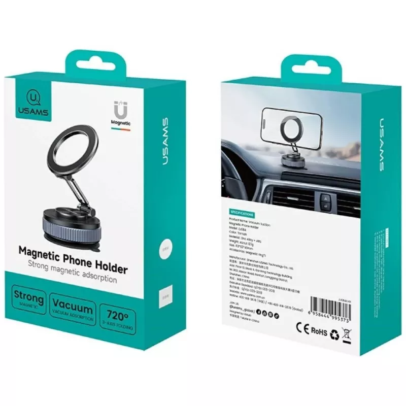 Telefonihoidik USAMS ZJ084 magnetic tarnish — magnetiline auto-/laual kinnitus nutitelefonidele