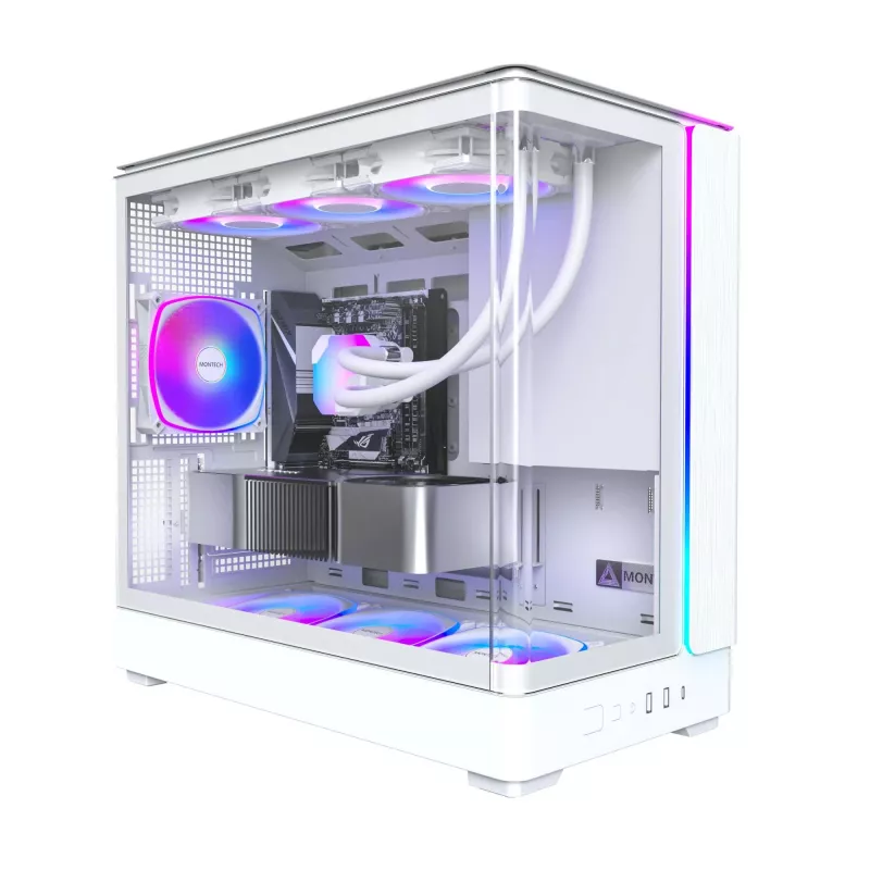 PC Case Montech KING 15 PRO Valge — Micro ATX / Mini-ITX, Midi Tower