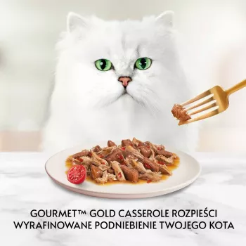 Märg kassitoit Gourmet (Purina) Gold 85 g — täiskasvanud, veiseliha ja kana