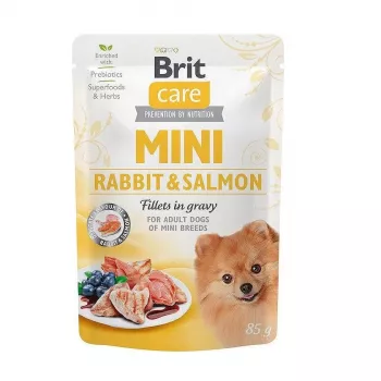 Märg koeratoit Brit Mini Rabbit & Salmon 85 g — BRIT Care teraviljavaba, gluteenivaba, täiskasvanud väikest tõugu