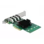 DeLOCK PCI Express x4 kaart 4 x välise USB 3.0 neljakanalilisele - madala profiiliga vormitegur