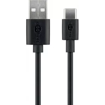 Wentronic Goobay - USB-kaabel - USB (M) USB-C (M) - USB2.0 - 3 A - 2,0 m - Must (59122)