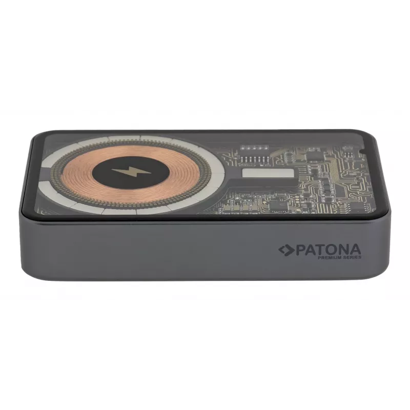 Kantav akupank PATONA 9992, 10000 mAh, LiPo 38,5 Wh, USB‑C PD 20W, 2 väljundit, 12V/3A sisend/väljund, Must