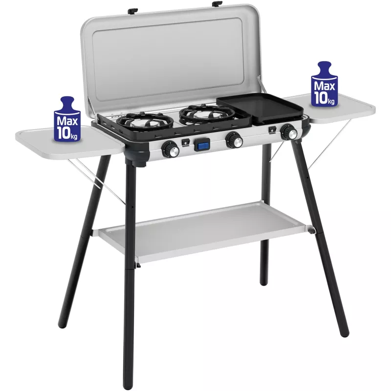 Camping Kitchen 2 Multi Cook Plus, gaasipliit Hall, 2 keedutsooni 2x 1,8 kW + grillplaat 0,9 kW, mudel 2025