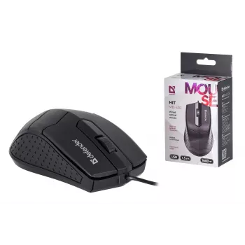 Optiline mõlemakäeline hiir DEFENDER HIT MB-530 — 1000 DPI, USB Type-A, must, 1,5 m juhe