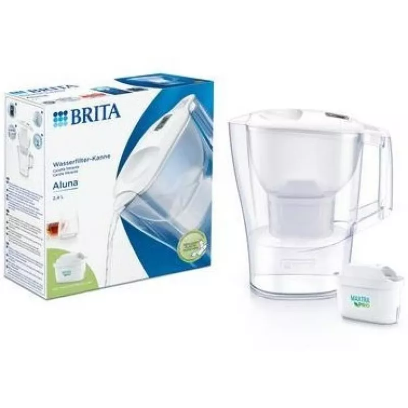 Veefiltri kann BRITA Aluna läbipaistev valge — 2,4 L kogumahutavus / 1,4 L filtreeritud, MAXTRA, nõudepesumasinakindel