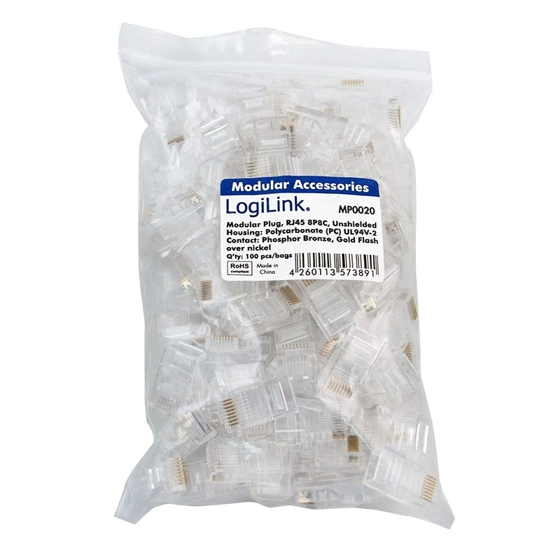 RJ45 pistik LogiLink MP0020 läbipaistev