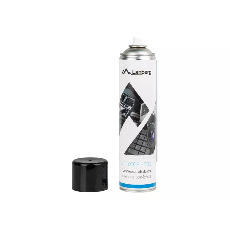 Suruõhupuhasti LANBERG CG-600FL-001 — 600 ml, arvuti puhastamiseks, must/sinine/valge