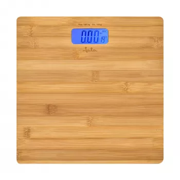 Electronic personal scale Jata HBAS1489 — 180 kg capacity, 100 g accuracy, 10.2 cm LCD, bamboo platform