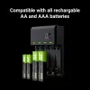 Akulaadija roheline Cell GC VitalCharger koos 4× AA 2000mAh NiMH akudega