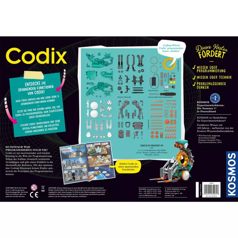Kosmos Codix, ehituskomplekt, alates 8. eluaastast Kosmos Codix. Toote tüüp: ehituskomplekt, Soovitatav vanus (min): 8 a