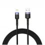 USB- ja Lightning-andmekaabel Tellur 1,2 m nailonpunutisega must