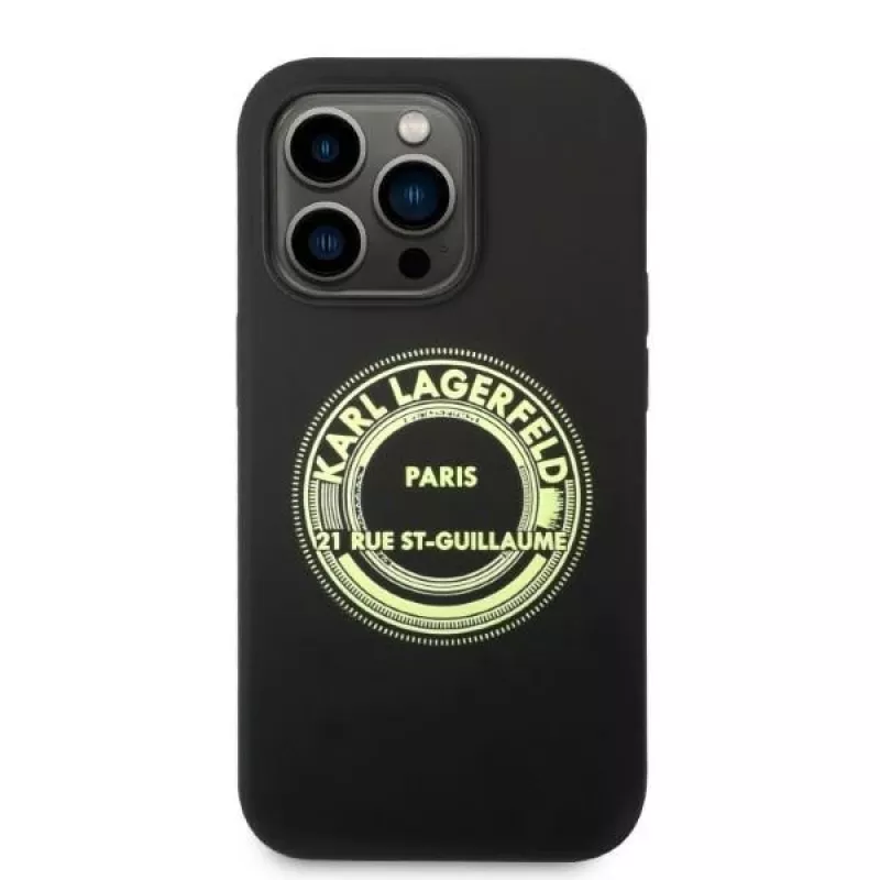 Karl Lagerfeld pehme silikoonkate RSG must Apple iPhone 14 Pro jaoks KLHCP14LSRSGRCK