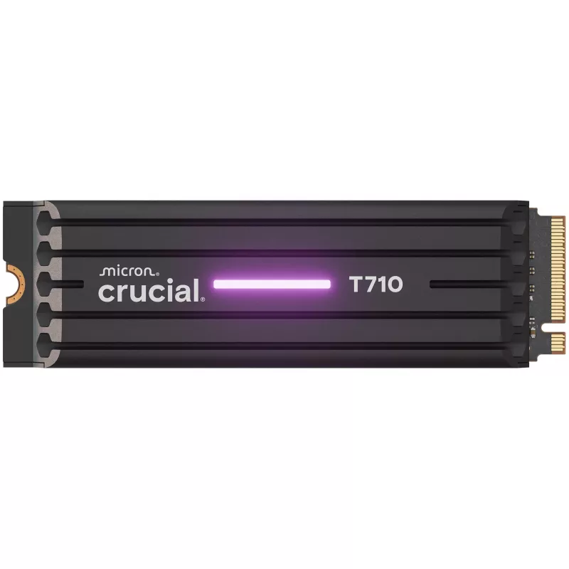 SSD CRUCIAL T710 4 TB M.2 PCIe 5.0 NVMe — 4000 GB, lugemine 14500 MB/s, kirjutamine 13800 MB/s