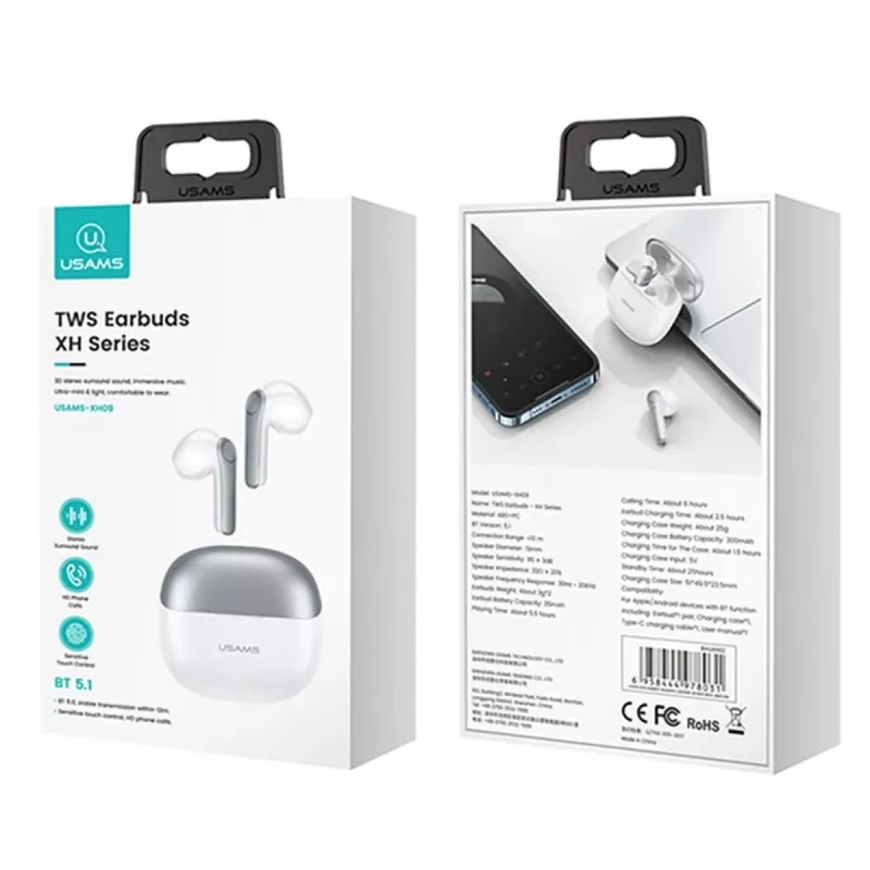 Kõrvaklapid USAMS TWSXH Series Dual Mic Wireless Blue/Blue BHUXH03