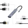 Gembird A-CM-COMBO5-02 sülearvuti dokk/pordi replikaator Juhtmega USB 3.2 Gen 1 (3.1 Gen 1) Type-C Hõbedane
