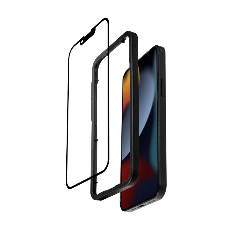 Karastatud klaasist ekraanikaitse Crong iPhone 16e / 14 / 13 / 13 Pro jaoks — 3D täiskattega