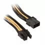 SilverStone PCI-8-Pin to PCIe-6+2-Pin kaabel, 250 mm - must/kuldne