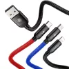BASEUS Colorfone CAMLT-BSY01 USB-kaabel 1.2 m USB A 3 x USB C Must, Punane, Sinine
