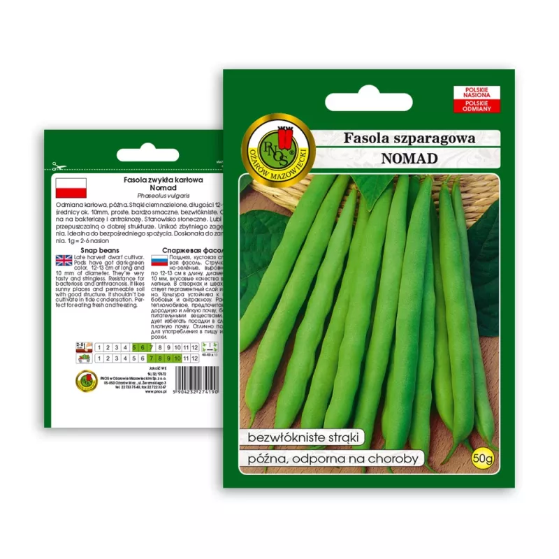 Nomad Green Dwarf Bean Seeds, 50g - köögiviljaseemned