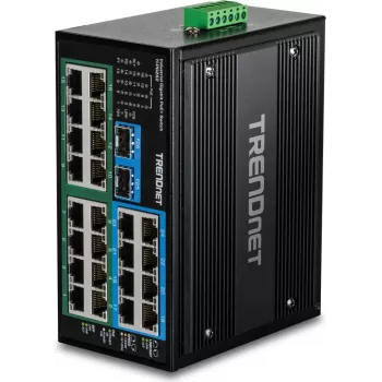 TRENDnet tööstuslik lüliti 26 porti Gbit PoE+ metall DIN-riiul (TI-PG262)