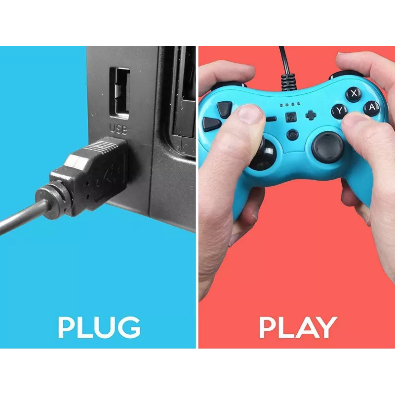 Juhtmega kontroller SUBSONIC SA5488-1 Neoonsinine — Nintendo Switchile, juhtmega ühendus