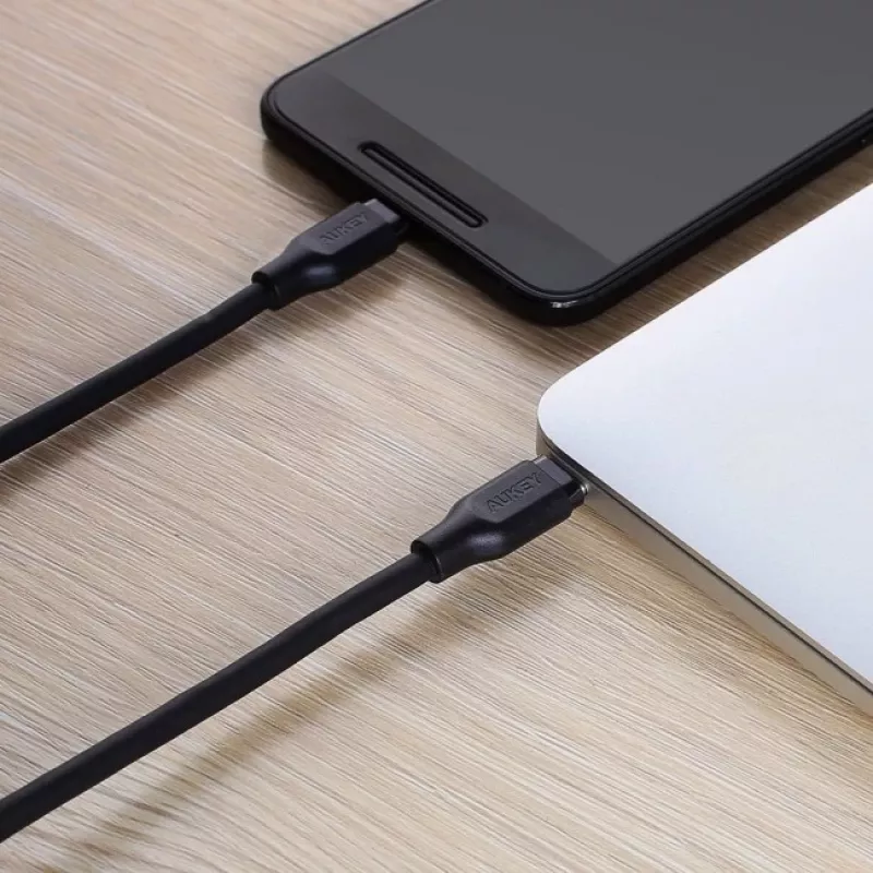 USB-C kaabel Aukey CB-CC1P 1 m, 60 W PD, USB-C – USB-C