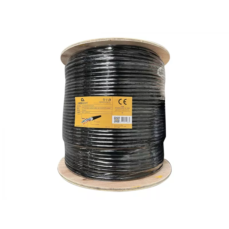 Võrgukaabel Gembird FPC-6004GE-SO-OUT 305 m Cat6 F/UTP Must