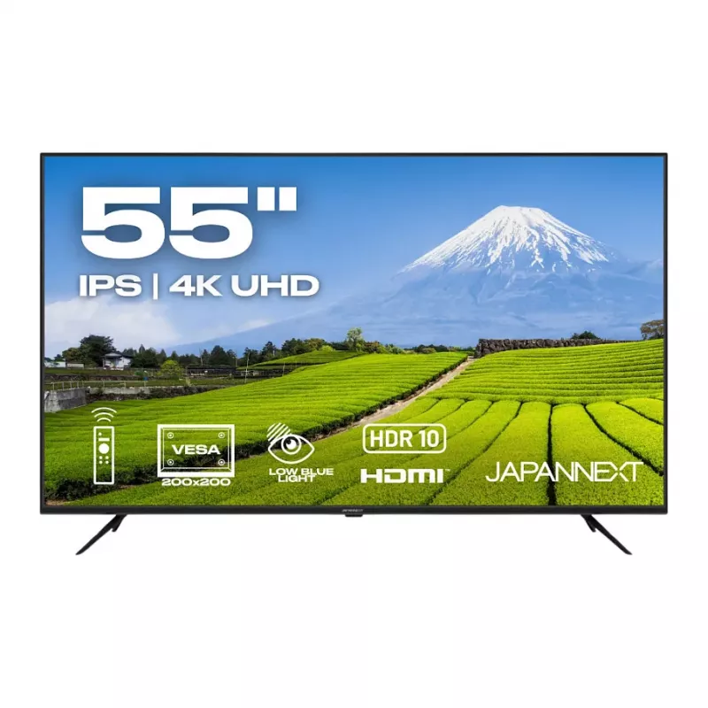 139,0 cm / 55 tolli (3840x2160) JAPANNEXT JN-IPS550UHD60F 16:9 IPS 60 Hz HDMI USB WLAN kõlar must